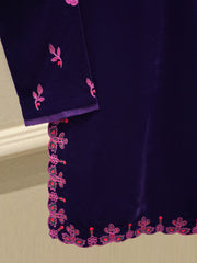 2 Piece - Embroidered Velvet Suit S112855