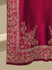 3 Piece- Pure Embroidered Sheesha Silk Suit S112903