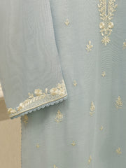 3 Piece - Pure Embroidered Cotton Net Suit S112905