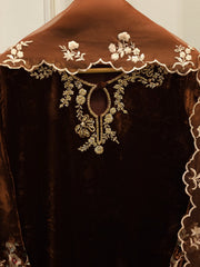 3 Piece - Embroidered Velvet Suit S112917