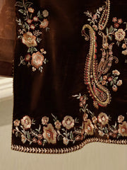 3 Piece - Embroidered Velvet Suit S112917