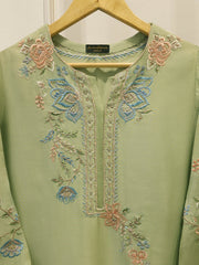 Pure Embroidered Sheesha Silk Shirt S112924