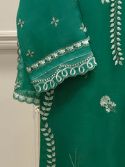 2 Piece - Pure Organza Embroidered Suit S112923