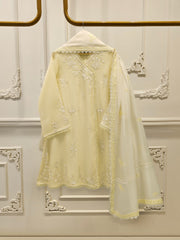 3 Piece - Pure Embroidered Cotton Net Suit S112801