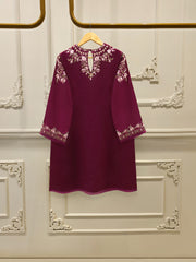 3 Piece- Pure Embroidered Sheesha Silk Suit S112927