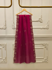 3 Piece- Pure Embroidered Sheesha Silk Suit S112832