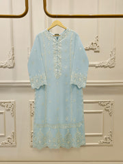 2 Piece - Pure Embroidered Cotton Net Suit S112935