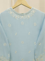 2 Piece - Pure Embroidered Cotton Net Suit S112935