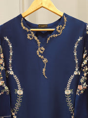 Pure Embroidered Sheesha Silk Shirt S112946