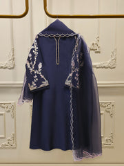 3 Piece- Pure Embroidered Sheesha Silk Suit S112967