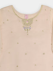(Kids) 3 Piece - Embroidered Cotton Net Suit BRK-04