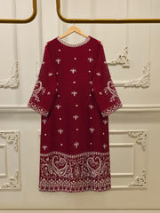 3 Piece - Pure Embroidered Cotton Net Suit S112982