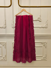 3 Piece - Pure Organza Embroidered Suit S113012