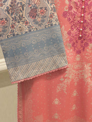 Digital Printed Embroidered Cambric Shirt S113113