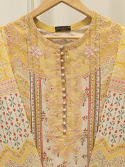 Digital Printed Embroidered Cambric Shirt S113117