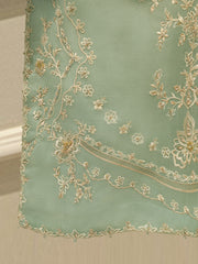 3 Piece - Pure Organza Embroidered Suit S113260