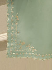 3 Piece - Pure Organza Embroidered Suit S113260