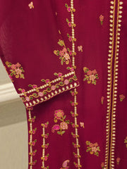 3 Piece - Pure Embroidered Cotton Net Suit S113282