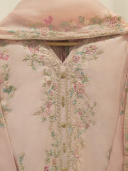 3 Piece- Pure Sheesha Silk Embroidered Suit S113387