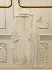 3 Piece - Pure Embroidered Cotton Net Suit S113419