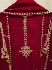 3 Piece - Pure Embroidered Cotton Net Suit S113393