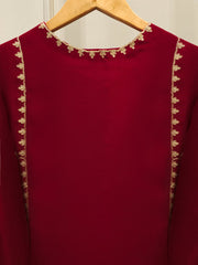 3 Piece - Pure Embroidered Cotton Net Suit S113393