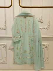 3 Piece - Pure Chiffon Embroidered Suit S113572