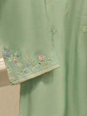 3 Piece- Pure Sheesha Silk Embroidered Suit S113570