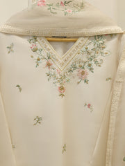 3 Piece- Pure Sheesha Silk Embroidered Suit S113718