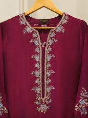 Pure Embroidered Sheesha Silk Shirt S113985