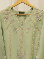 Pure Embroidered Sheesha Silk Shirt S114062