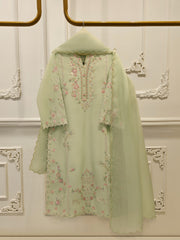 3 Piece - Pure Khaddi Silk Embroidered Suit S114061