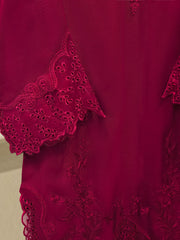 3 Piece - Pure Embroidered Cotton Net Suit S114089