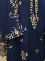 3 Piece - Pure Khaddi Silk Embroidered Suit S114158