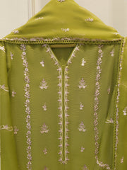 3 Piece - Pure Embroidered Cotton Net Suit S114214