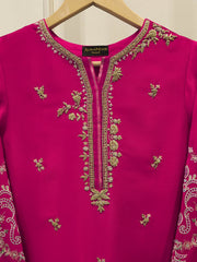 Pure Embroidered Sheesha Silk Shirt S114218