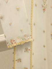 3 Piece - Pure Embroidered Cotton Net Suit S114236