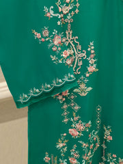 2 Piece- Pure Khaddi Silk Embroidered Suit S114271