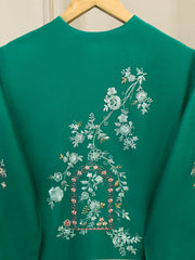 2 Piece- Pure Khaddi Silk Embroidered Suit S114271