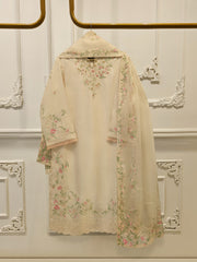 3 Piece - Pure Khaddi Silk Embroidered Suit S114405