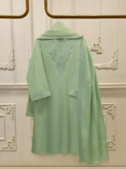 3 Piece - Pure Embroidered Korean Silk S114506