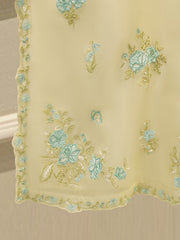 3 Piece - Pure Organza Embroidered Suit S114530