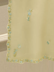 3 Piece - Pure Organza Embroidered Suit S114530
