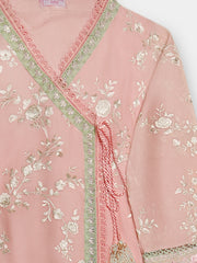(Kids) 2 Piece -Embroidered Pure Cotton Net Suit KD-102