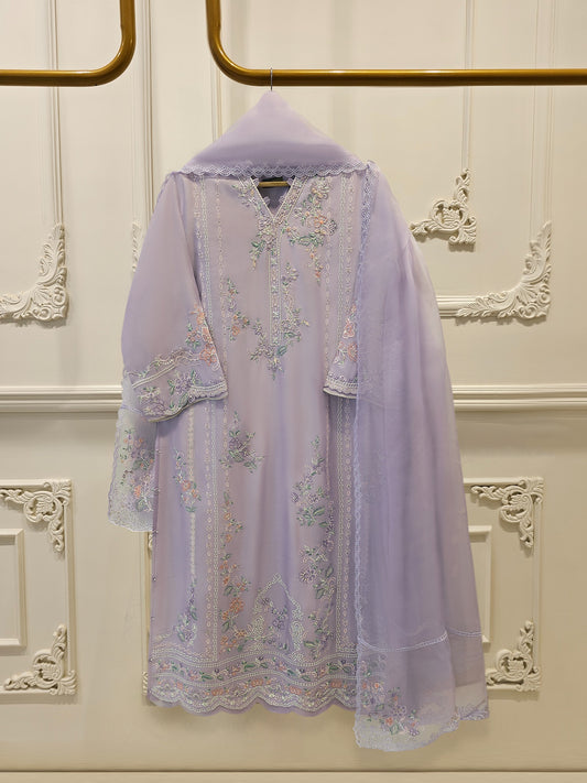 3 Piece - Pure Khaddi Silk Embroidered Suit S114946