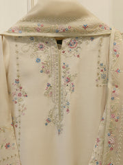 3 Piece- Pure Shisha Silk Embroidered Suit S114942