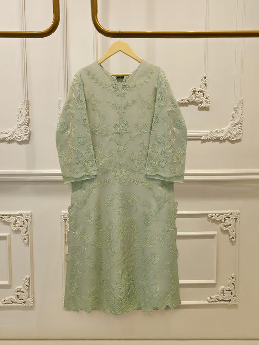 2 Piece - Pure Organza Embroidered Suit S115016