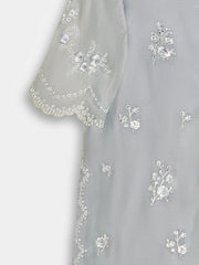 (Kids) 3 Piece -Embroidered Pure Cotton Net Suit KD-076