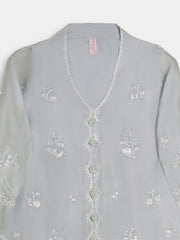 (Kids) 3 Piece -Embroidered Pure Cotton Net Suit KD-076