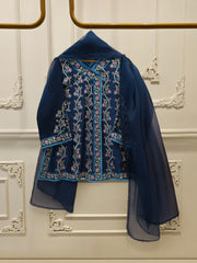 3 Piece- Pure Shisha Silk Embroidered Suit S115078